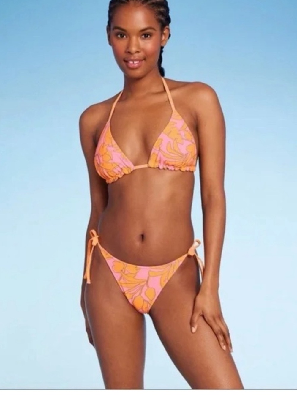 wild fable Pink & Orange Floral Tie Bikini